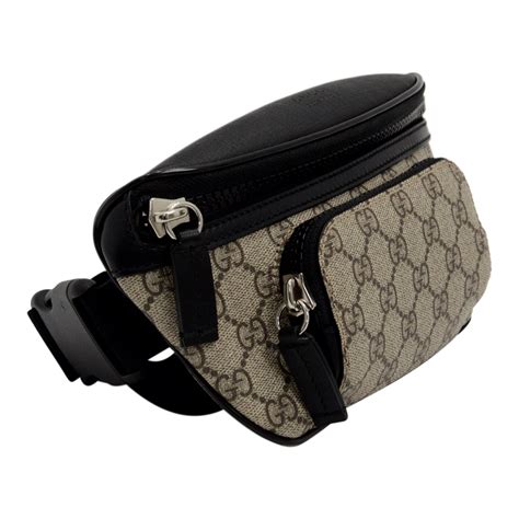 gucci beige gg supreme belt bag|Gucci belt with silver buckle.